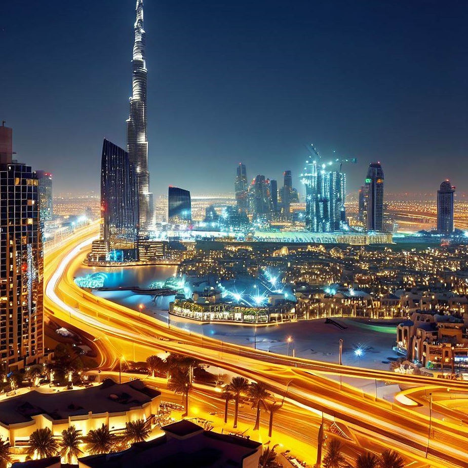Dubaj w nocy - Miasto