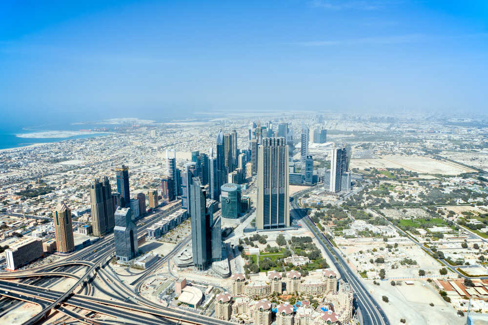 Dubaj panorama widok z góry